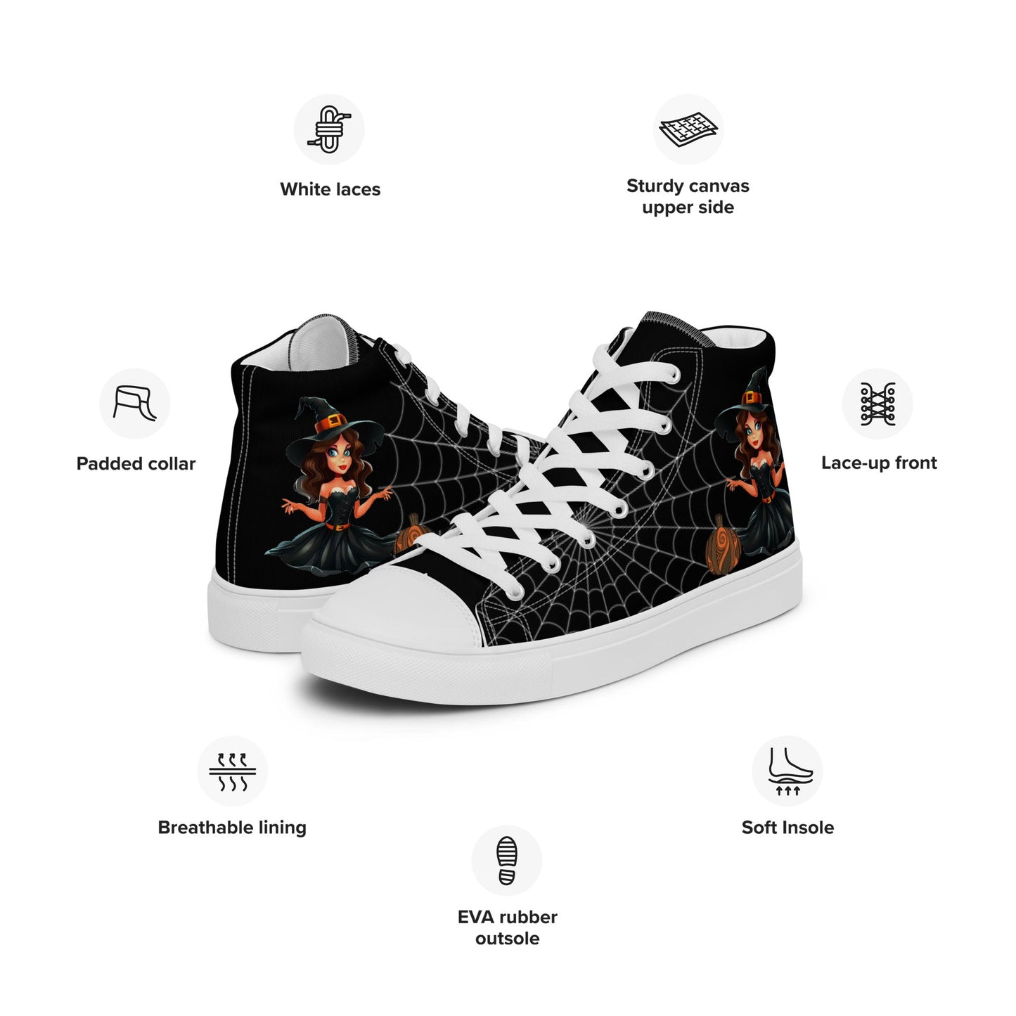 The Beautiful Witch - Halloween High top Canvas - Women