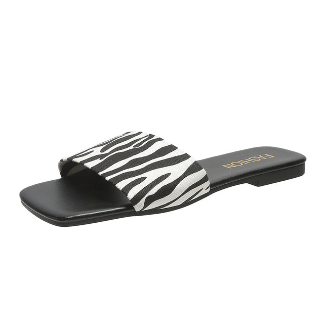 The Black & White -Women Slider Sandals