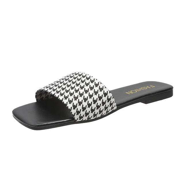 The Black & White -Women Slider Sandals