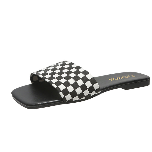 The Black & White -Women Slider Sandals