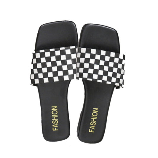 The Black & White -Women Slider Sandals