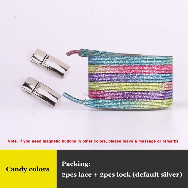 Tie-me-not Rainbow Magnetic Lock Shoelaces