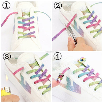 Tie-me-not Rainbow Magnetic Lock Shoelaces