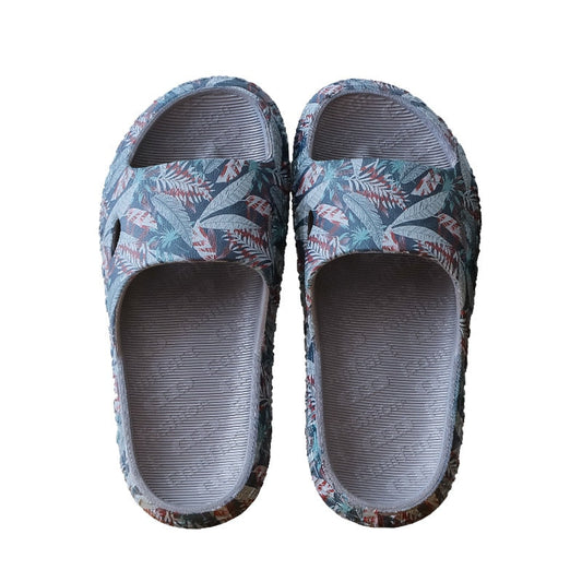 Tropical Leafy Slider Sandals
