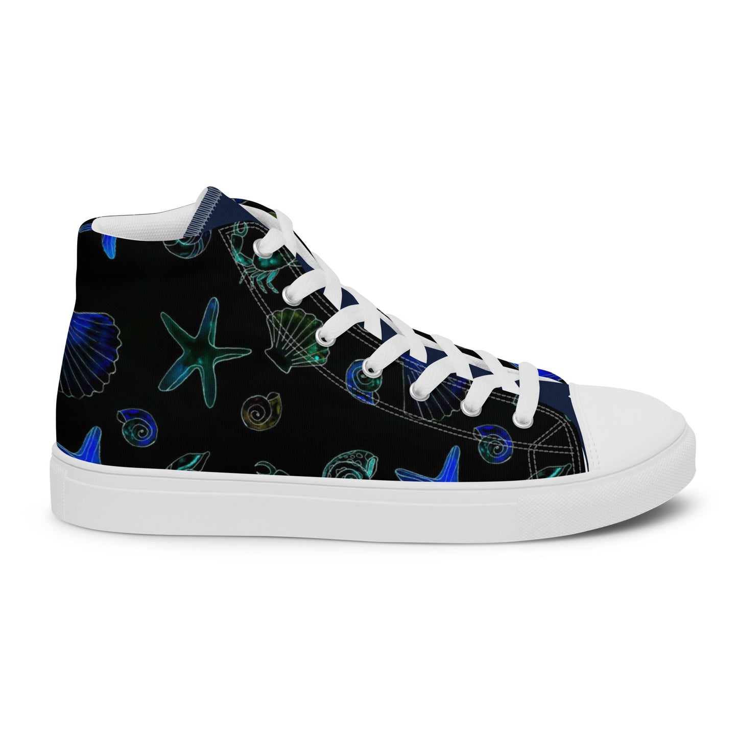 Under the sea high top canvas shoes