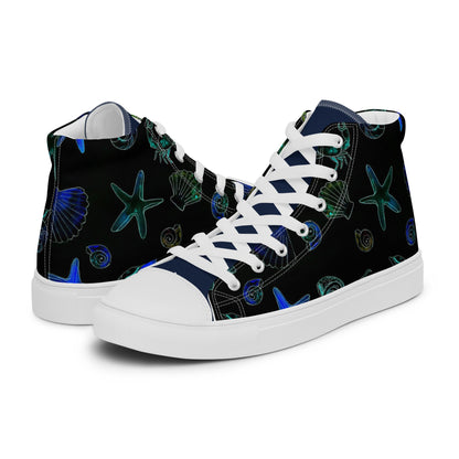 Under the sea high top canvas shoes