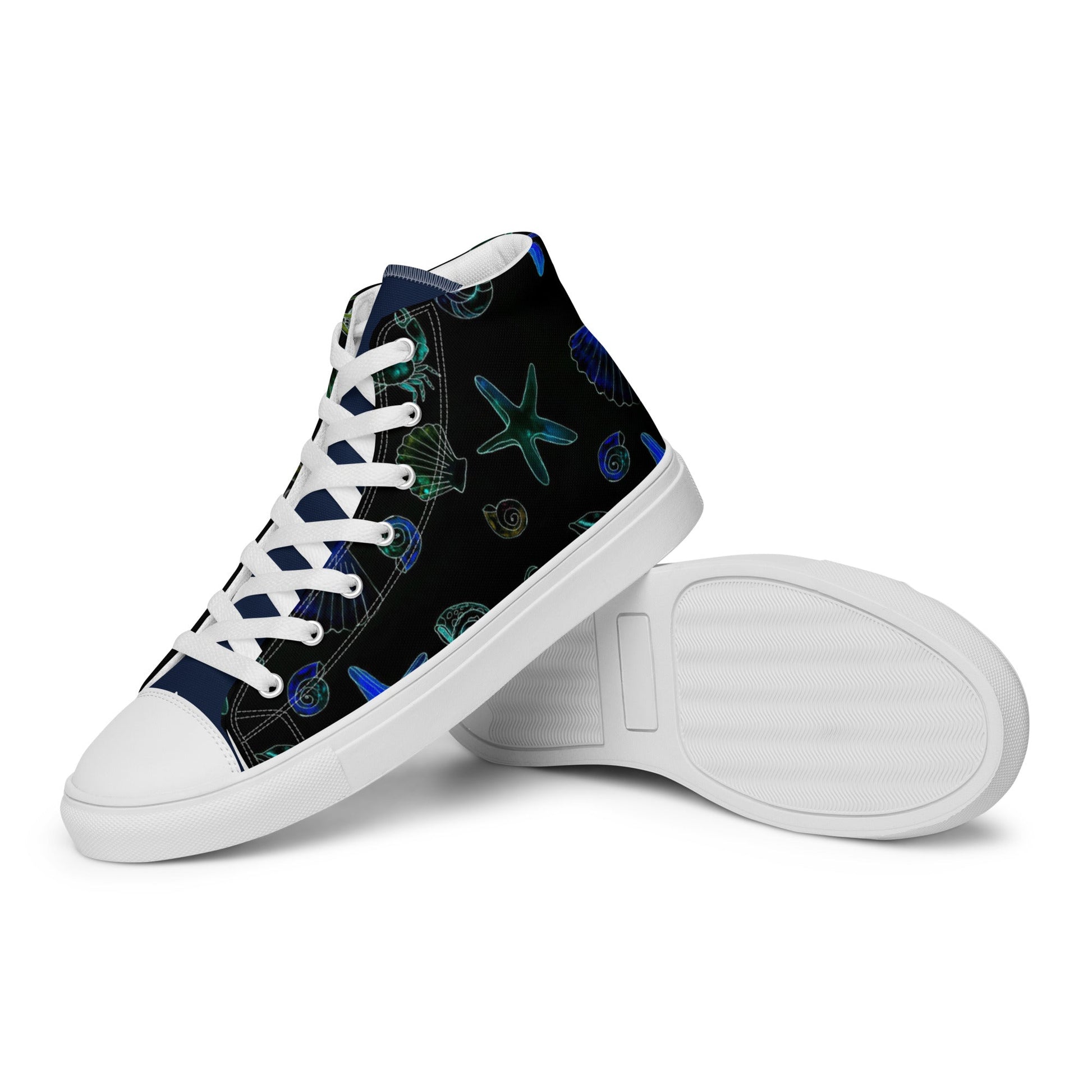 Under the sea high top canvas shoes