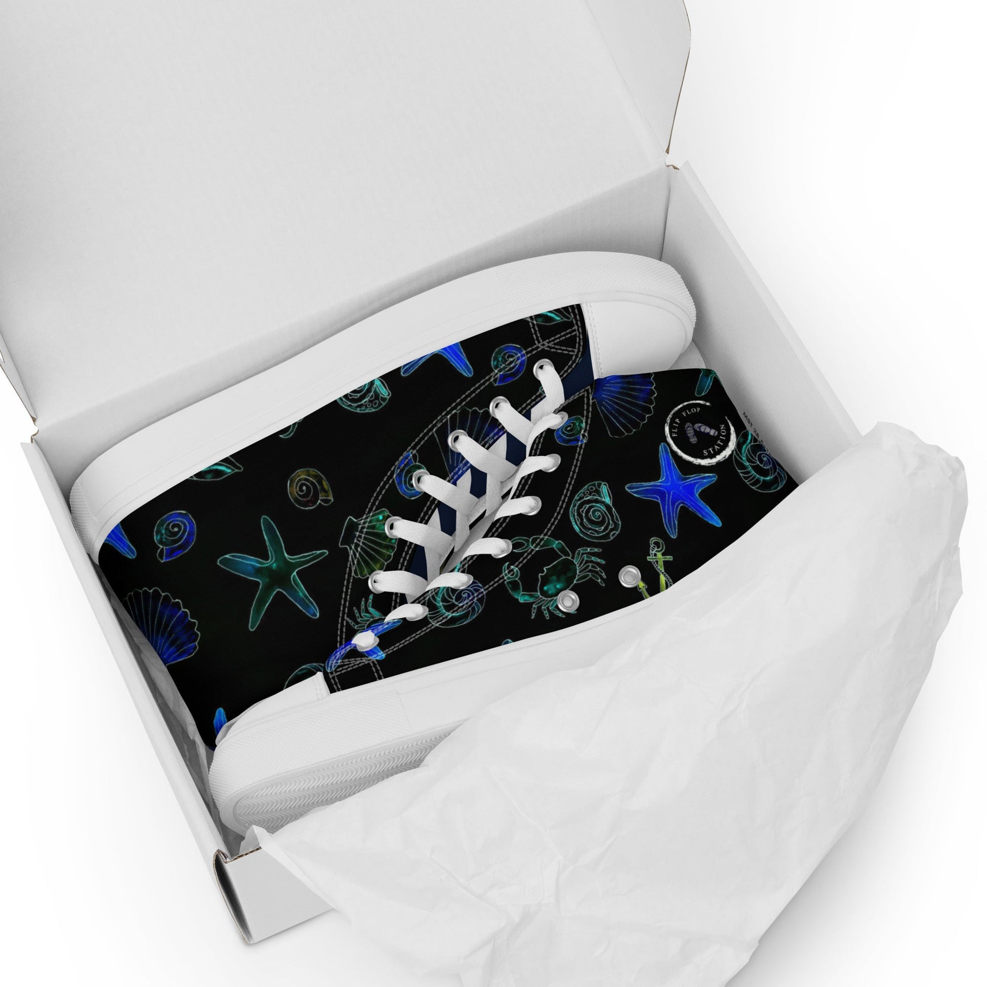 Under the sea high top canvas shoes