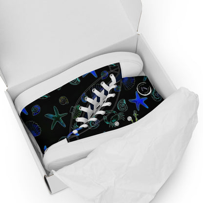 Under the sea high top canvas shoes