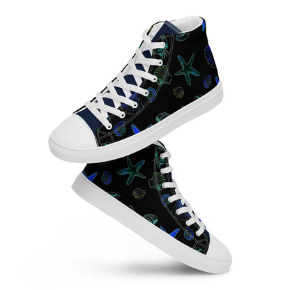 Under the sea high top canvas shoes