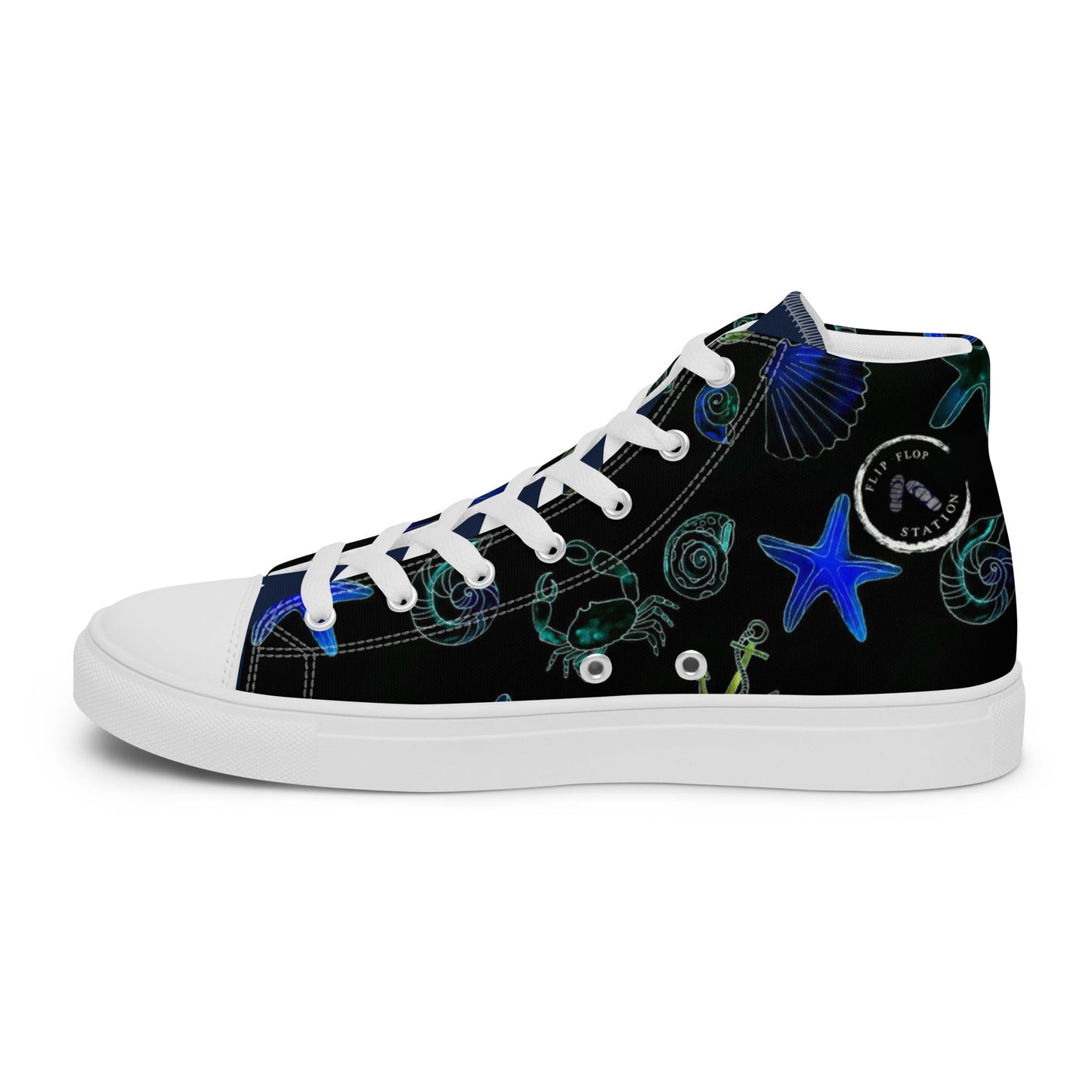 Under the sea high top canvas shoes