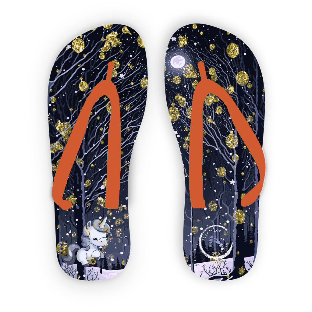 Unicorn Winter - kid's flip flops