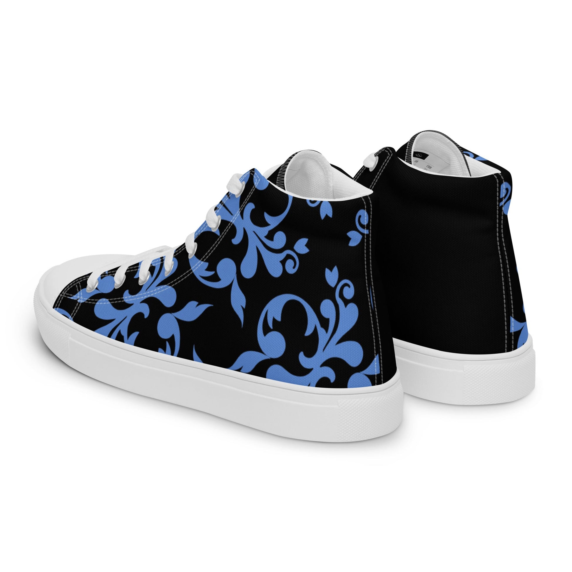 Victorian Blues high top canvas shoes