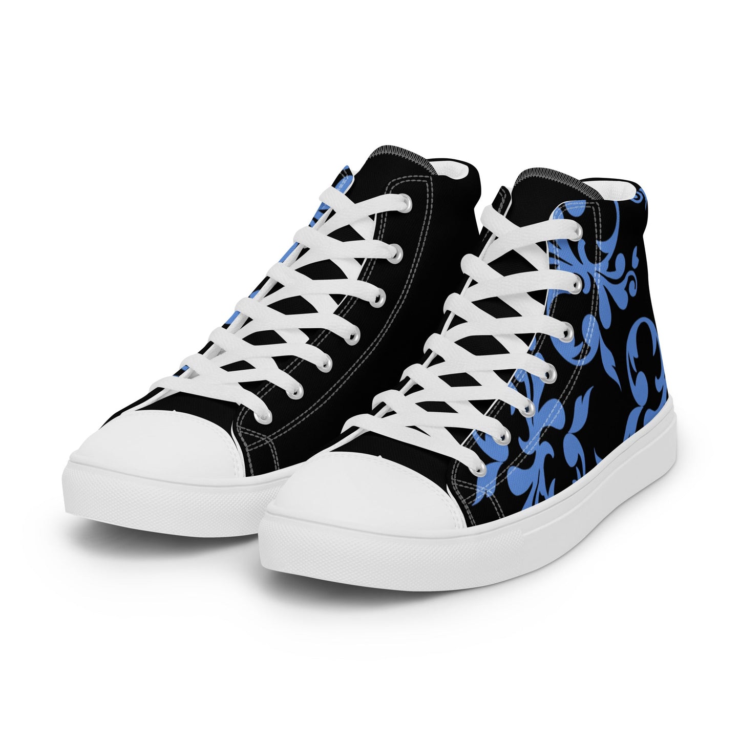 Victorian Blues high top canvas shoes