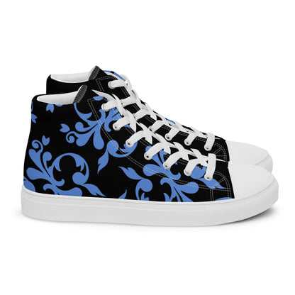 Victorian Blues high top canvas shoes