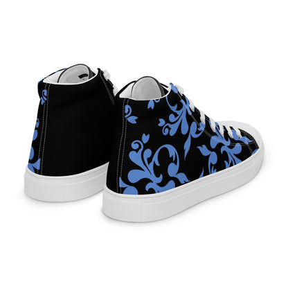 Victorian Blues high top canvas shoes