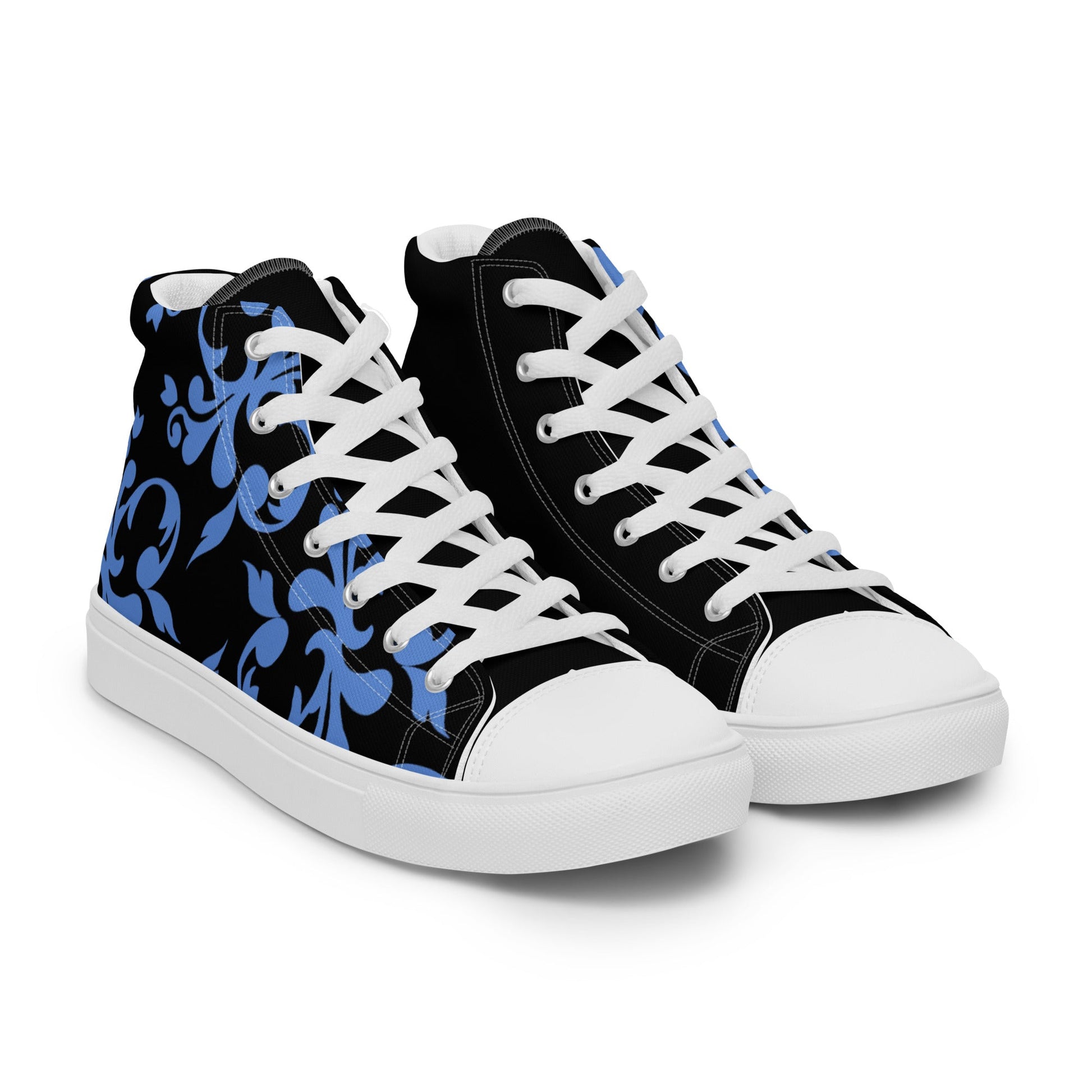 Victorian Blues high top canvas shoes