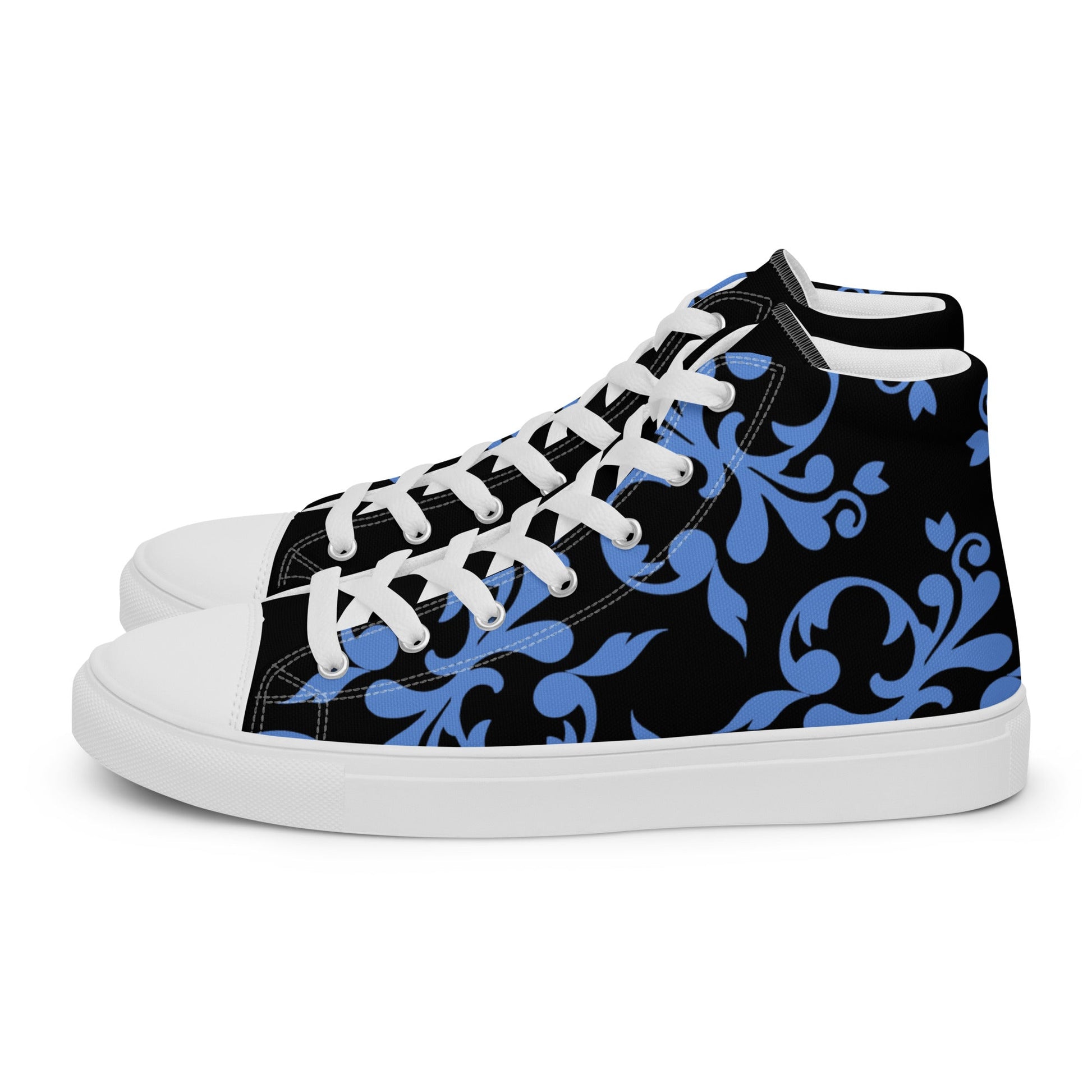 Victorian Blues high top canvas shoes