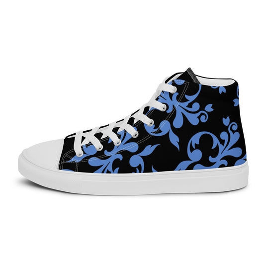 Victorian Blues high top canvas shoes