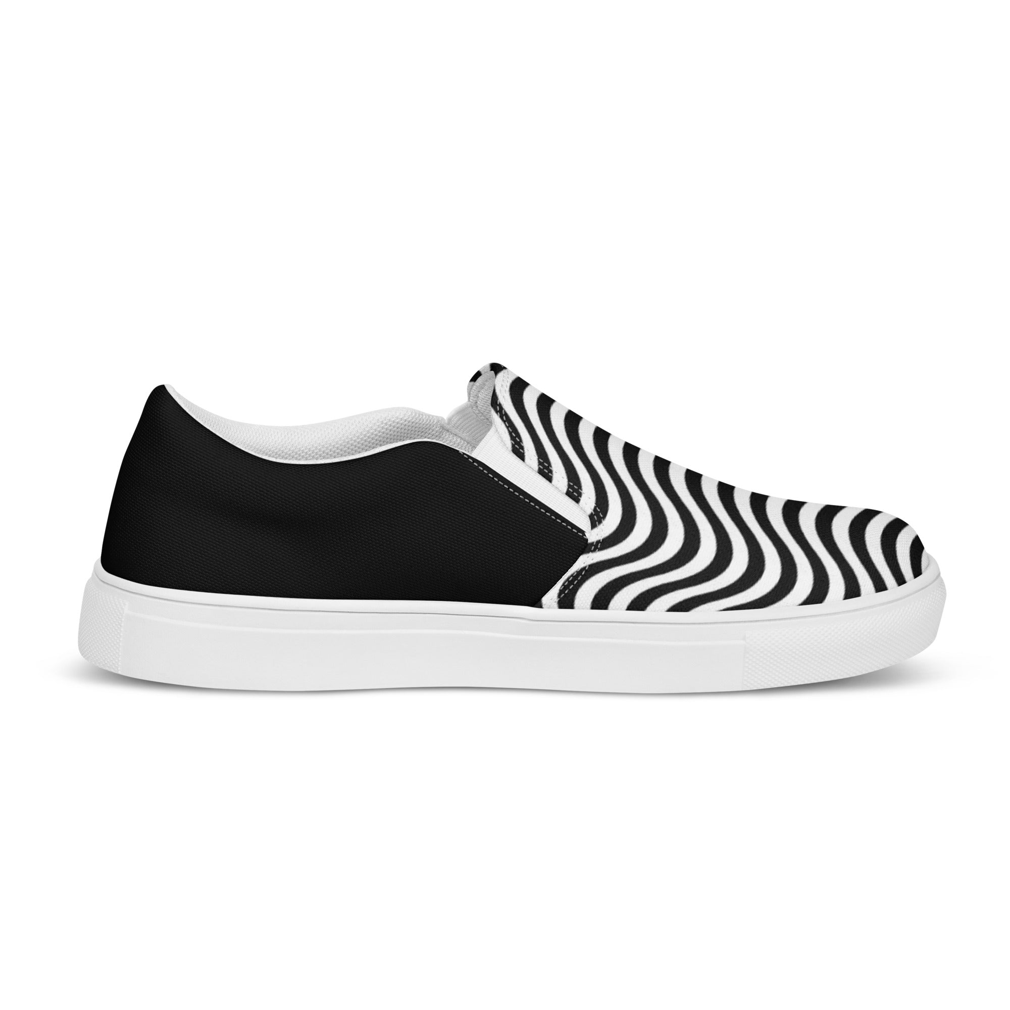 Wavy B W Men s Slip On Canvas Shoes 8