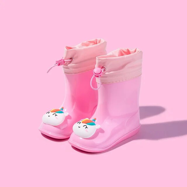 Whimsical Animal-themed Kids' Rain Boots with Adjustable Straps