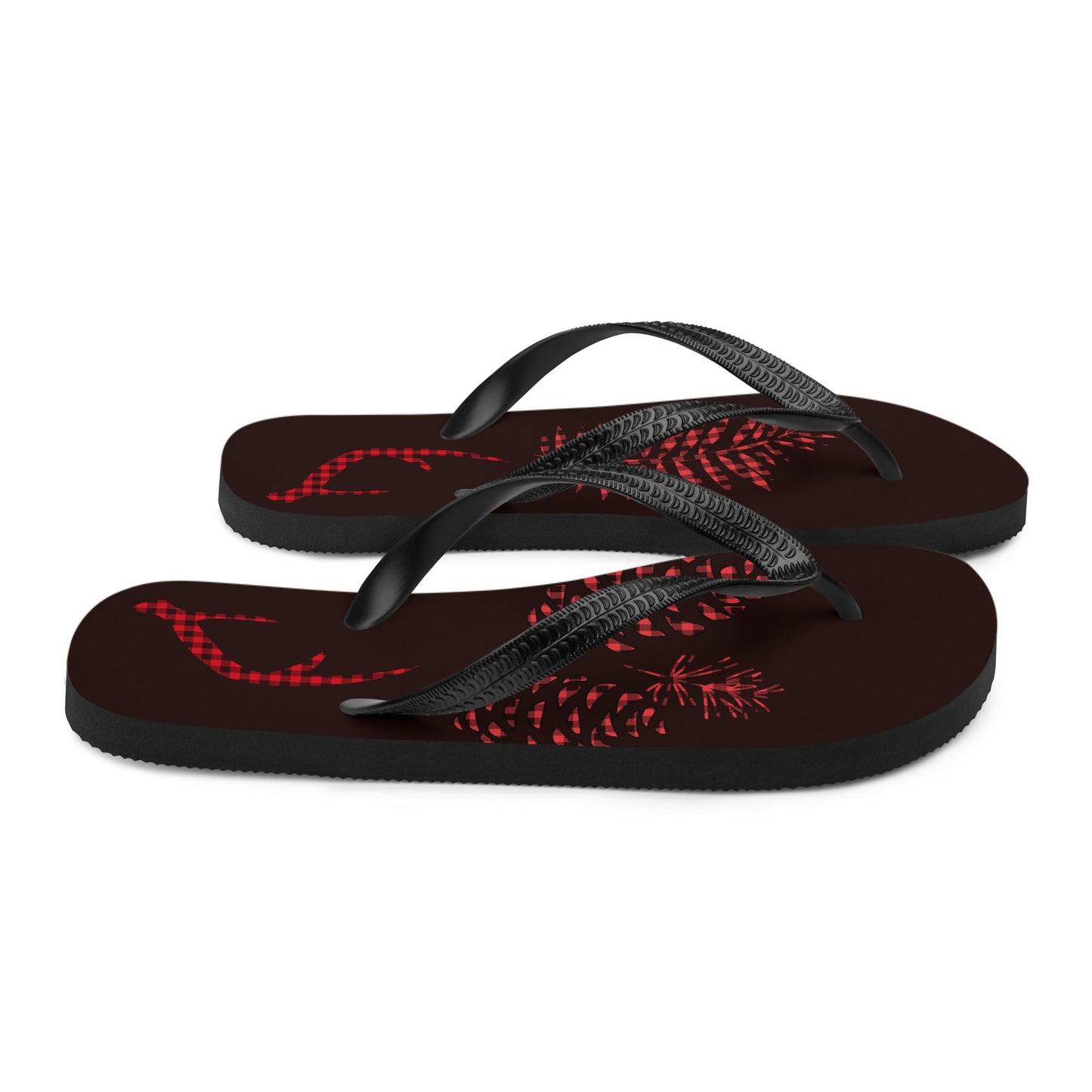 Winter Plaid Flip-Flops