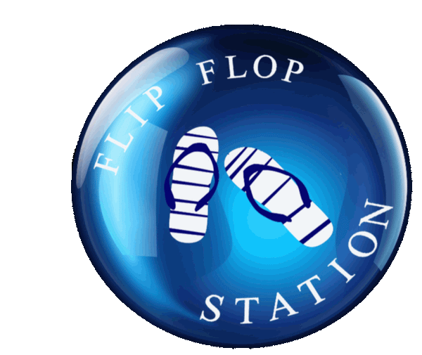 Flip Flop Station Logo with fun animated character