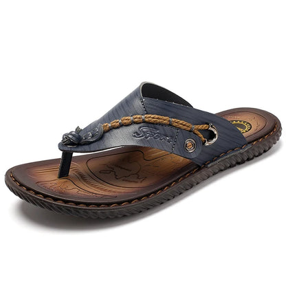 Rope Bound Men's Leather Sport Flip-flops